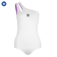 Women's diagonal shoulder bikini wetsuit 2mm with limestone neoprene for freediving, mermaid style, and kite surfing