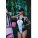Little killer whale women's bikini wetsuit 2mm limestone neoprene