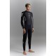 Men's 3mm surfing wetsuit with chest zip for scuba diving, freediving, surfing, and all water sports