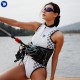 TruDive Plaid Patchwork Sleeveless Front-Zip Bikini Wetsuit 2mm for Kitesurfing and Water Sports