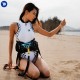 TruDive Plaid Patchwork Sleeveless Front-Zip Bikini Wetsuit 2mm for Kitesurfing and Water Sports