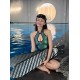 Sea Hare sleeveless cheongsam qipao bikini wetsuit 2mm in silver from Trudive for swimming, snorkeling, and paddleboarding