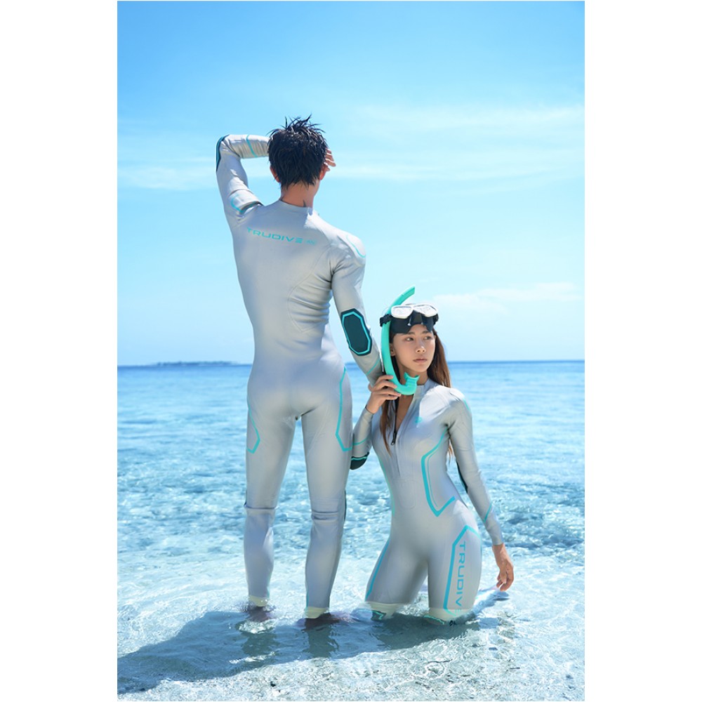 Armor Series men's longsleeve jumpsuit 1.5mm in black from Trudive for warm-water freediving