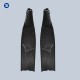 Manta Series carbon fiber freediving fins with manta ray and starry sky print in black and white from Trudive