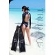 Manta Series carbon fiber freediving fins with manta ray and starry sky print in black and white from Trudive