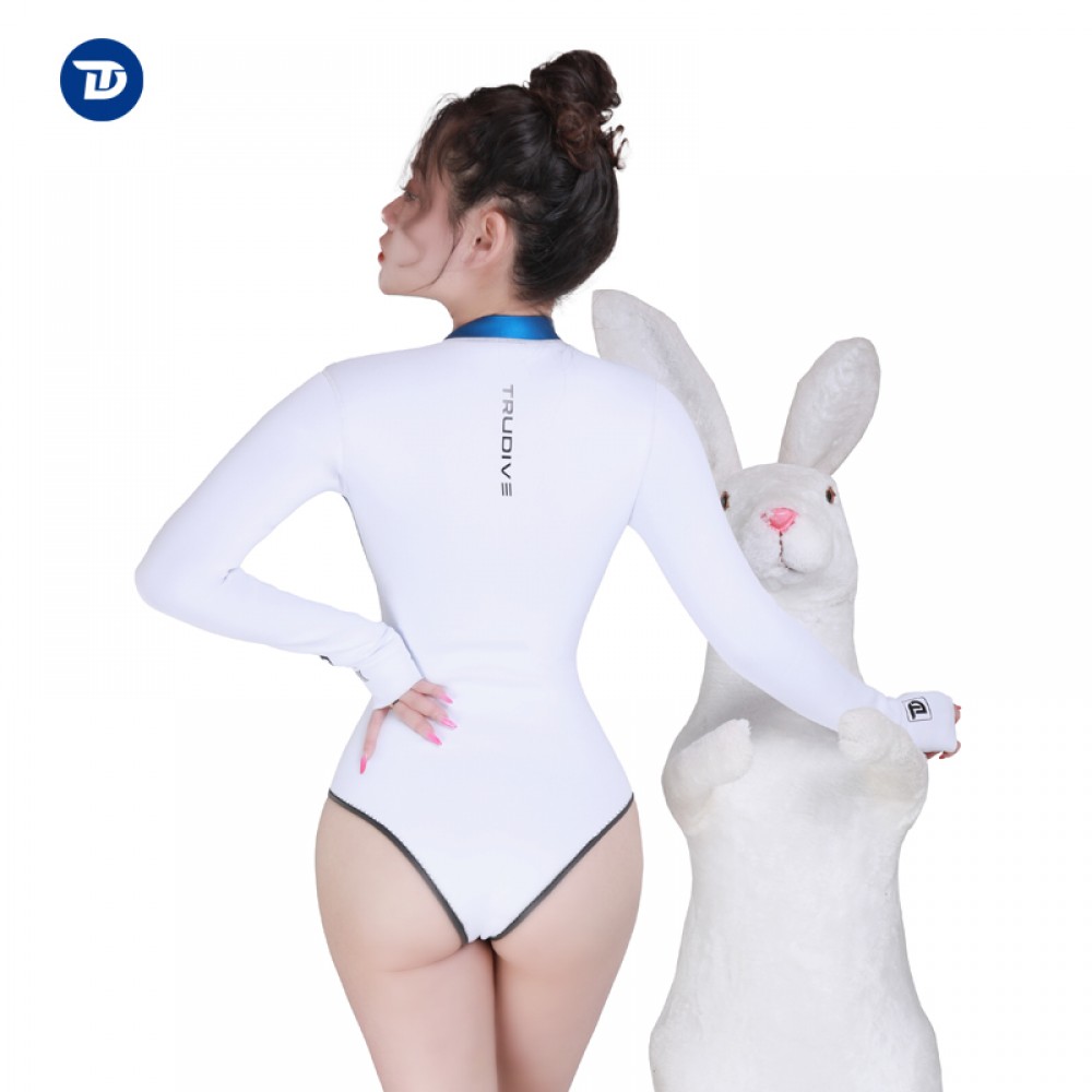 Women - White whale Series Front Zip Sleeve Bikini/Bodysuit 2mm