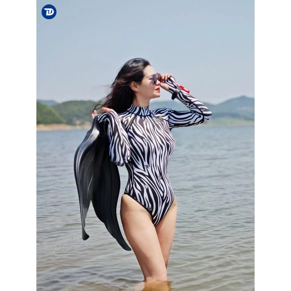 Women - Zebra Print Series Bikini Backless Wetsuit 2mm