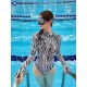 Women - Zebra Print Series Bikini Backless Wetsuit 2mm